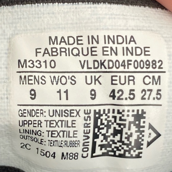 Converse Chuck Taylor All Star High-Top Sneakers Black unisex Men 9 Women 11 - Picture 15 of 16